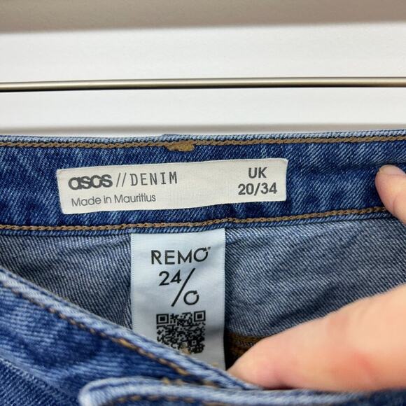 ASOS Dark Blue Denim High Waist High Rise Jeans Plus Size 24 - Picture 5 of 5